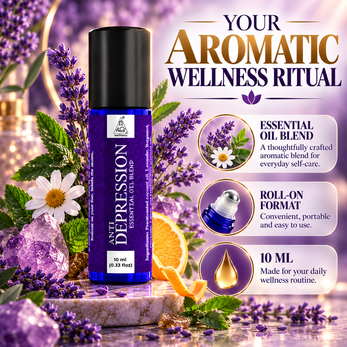 Anti depression Essential Oil Roll on (10ml)