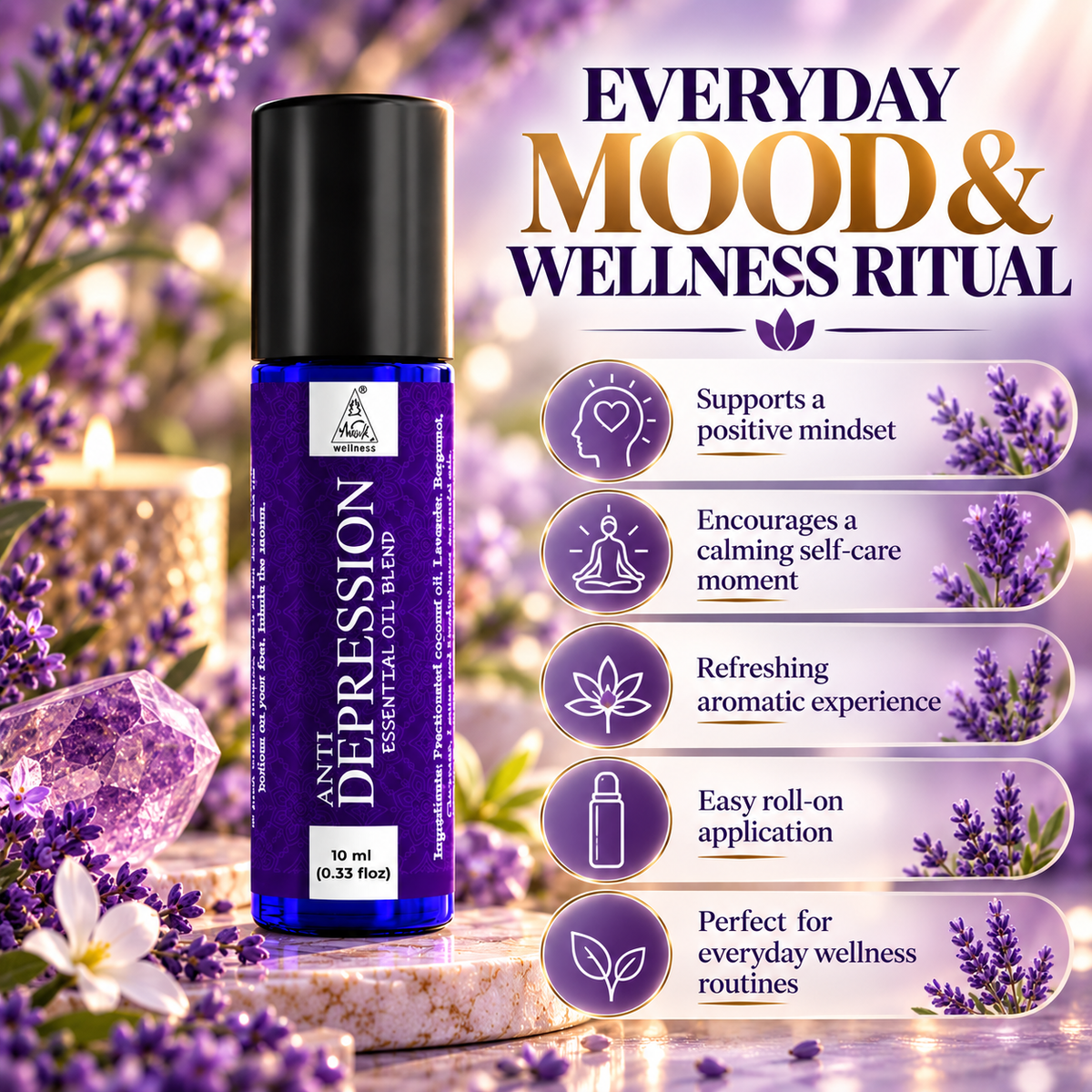 Anti depression Essential Oil Roll on (10ml)