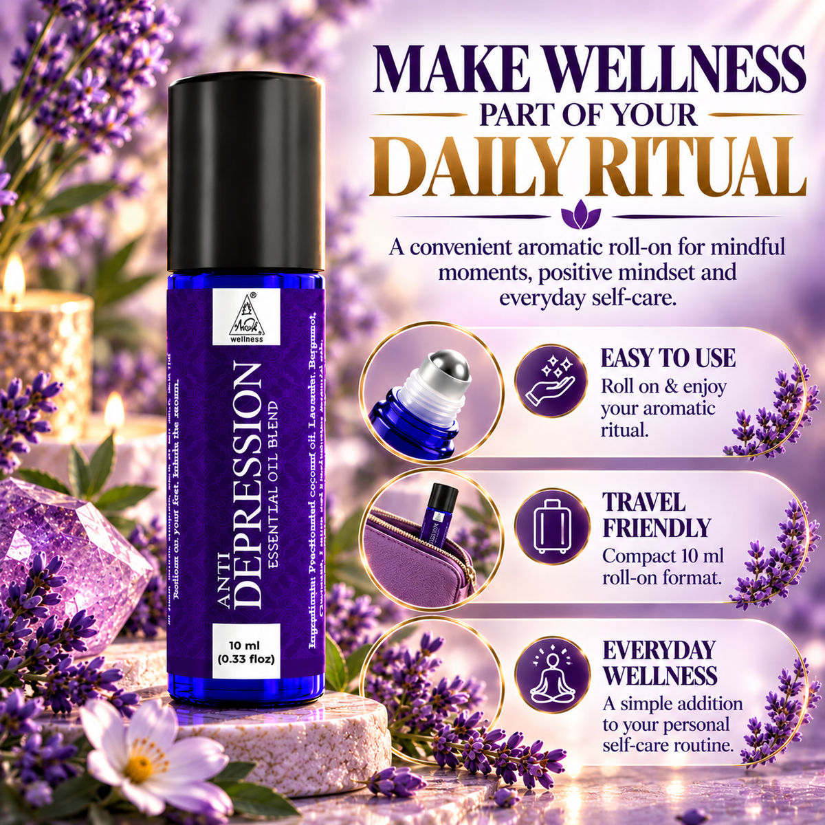 Anti depression Essential Oil Roll on (10ml)