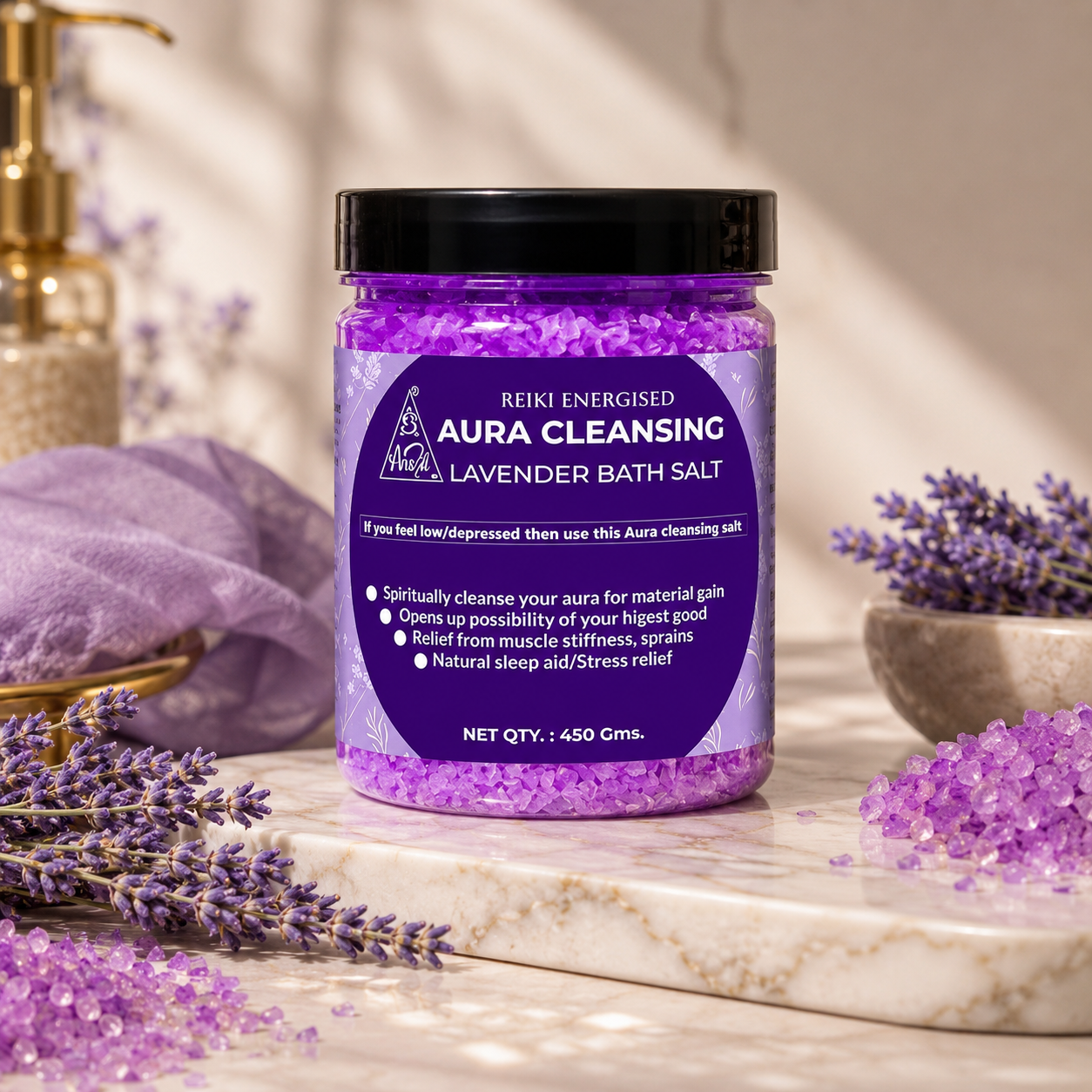 Aura cleansing bath salt Lavender - 450g