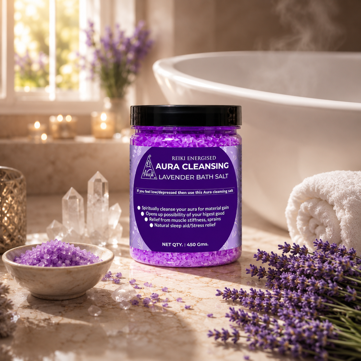 Aura cleansing bath salt Lavender - 450g