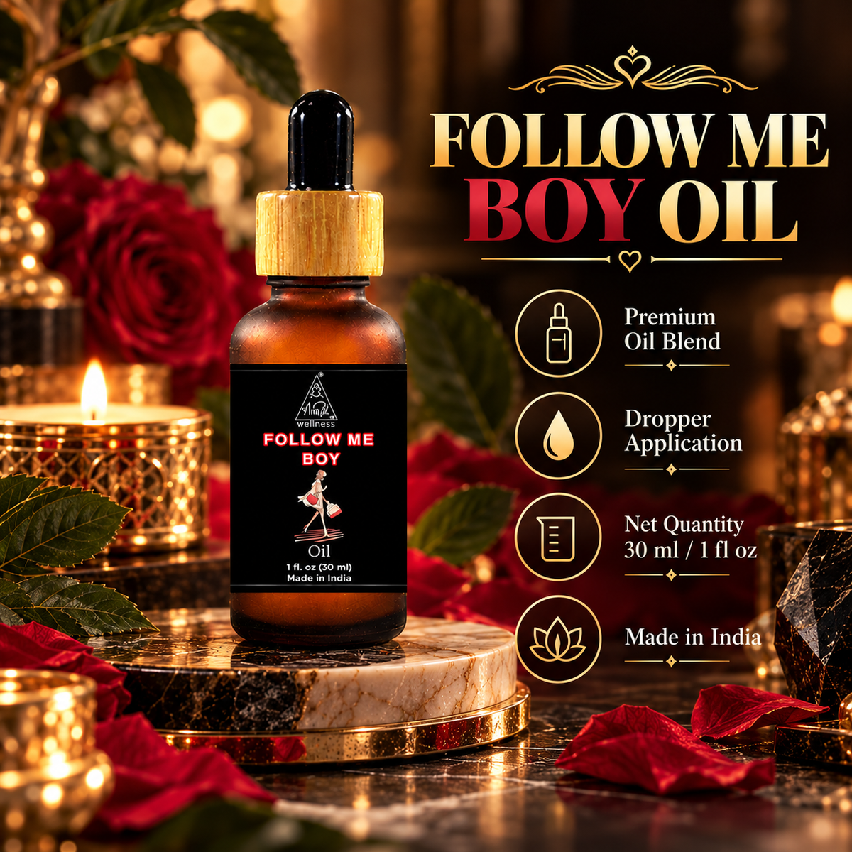 Follow me boy oil | Reiki Energized | Aromatherapy | 30 ml
