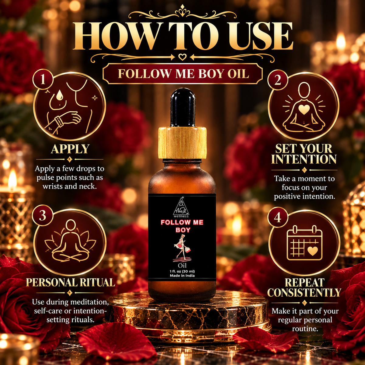 Follow me boy oil | Reiki Energized | Aromatherapy | 30 ml