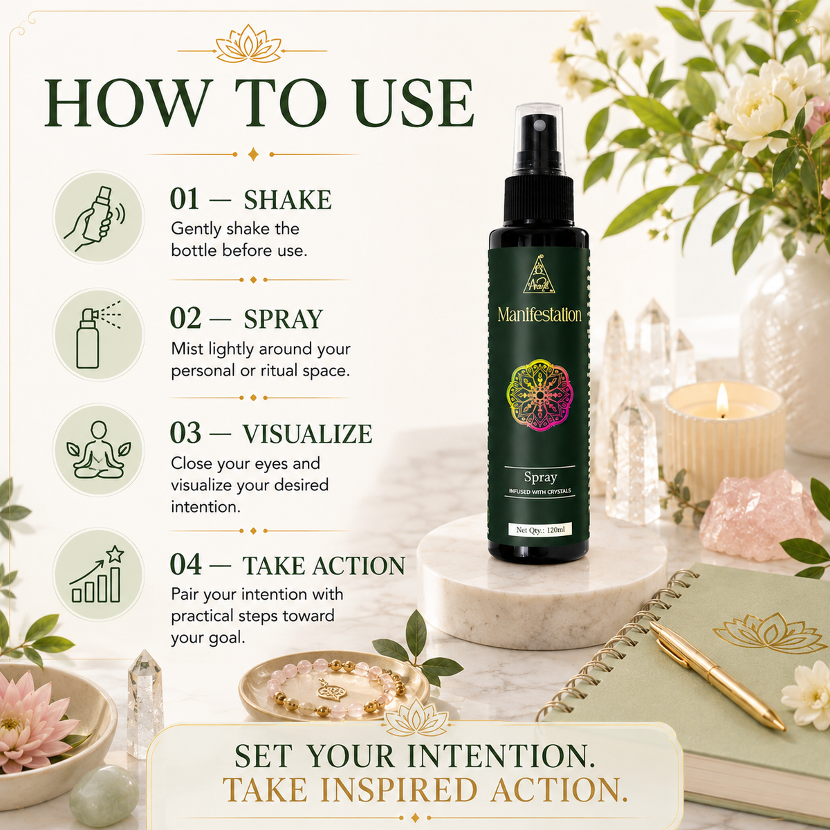 Manifestation Spray | Reiki Energized | Aromatherapy (120ml)