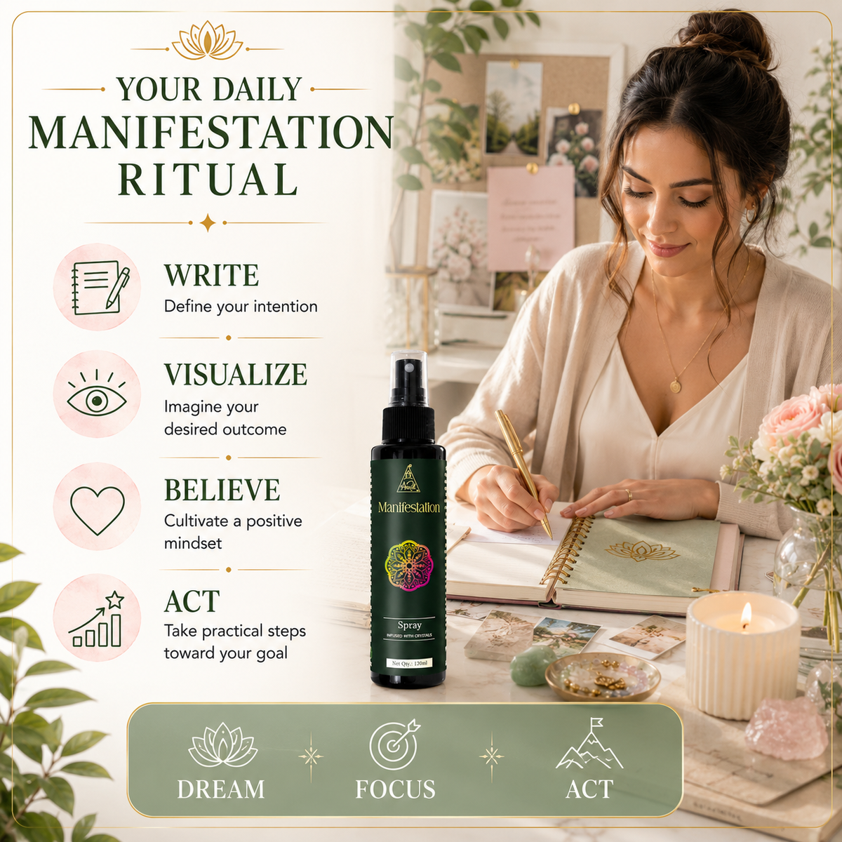 Manifestation Spray | Reiki Energized | Aromatherapy (120ml)
