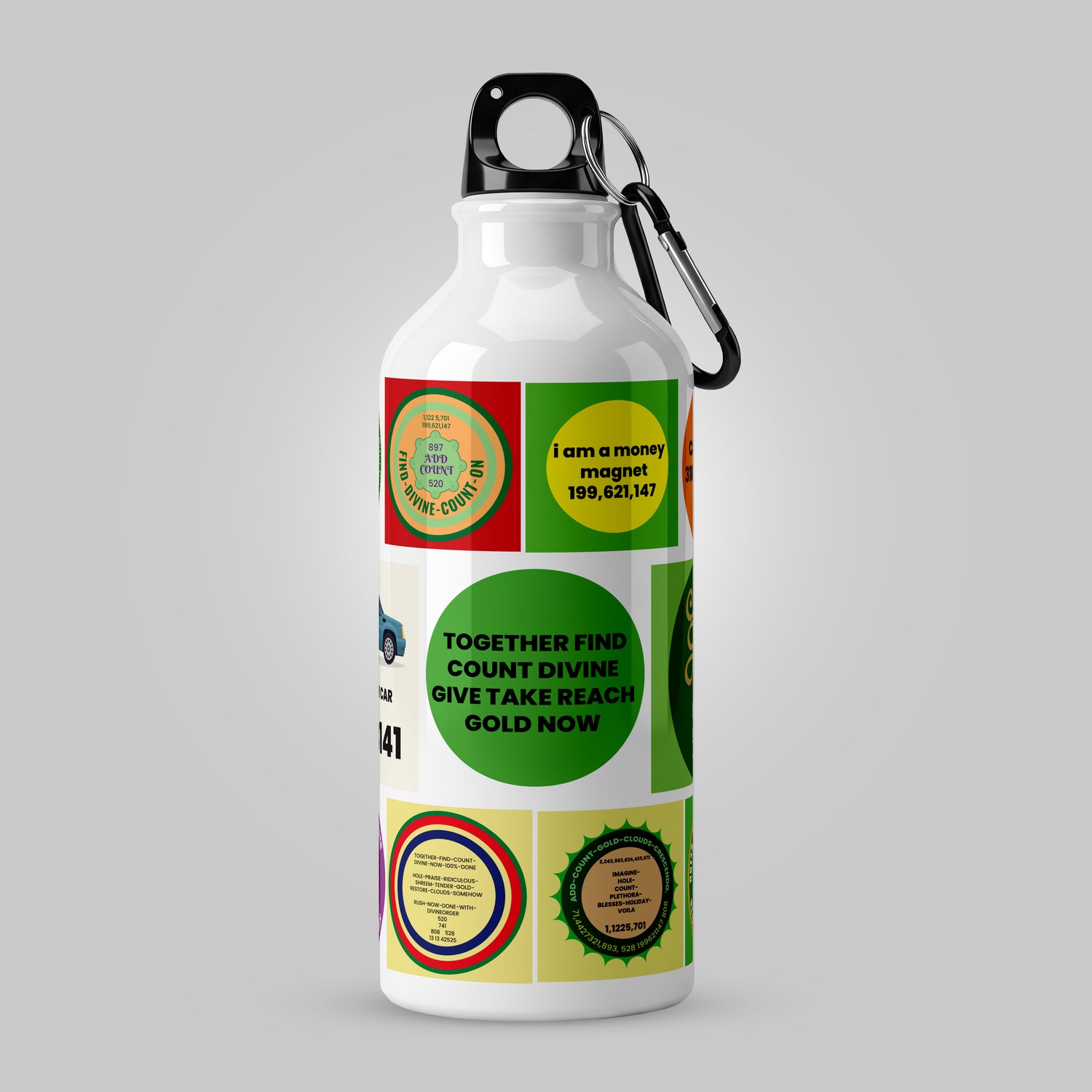 Money Magnet Energy Circle & Switchword Aluminum Water Bottle – 750ml