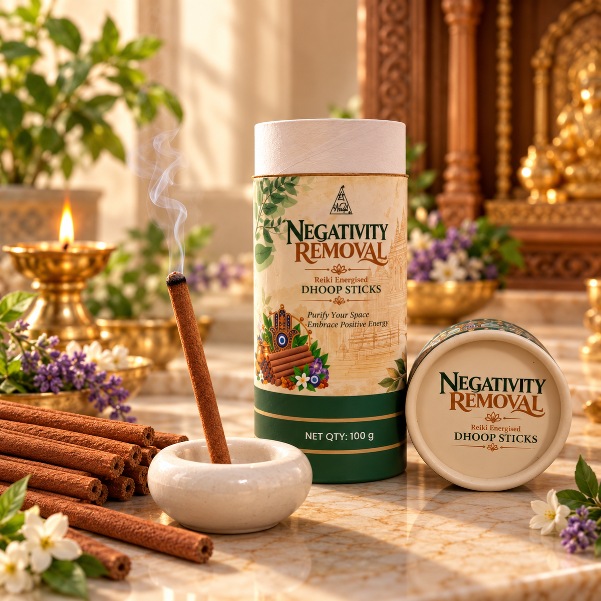 NEGATIVITY REMOVAL Reiki Energised Dhoop Sticks – 100 g