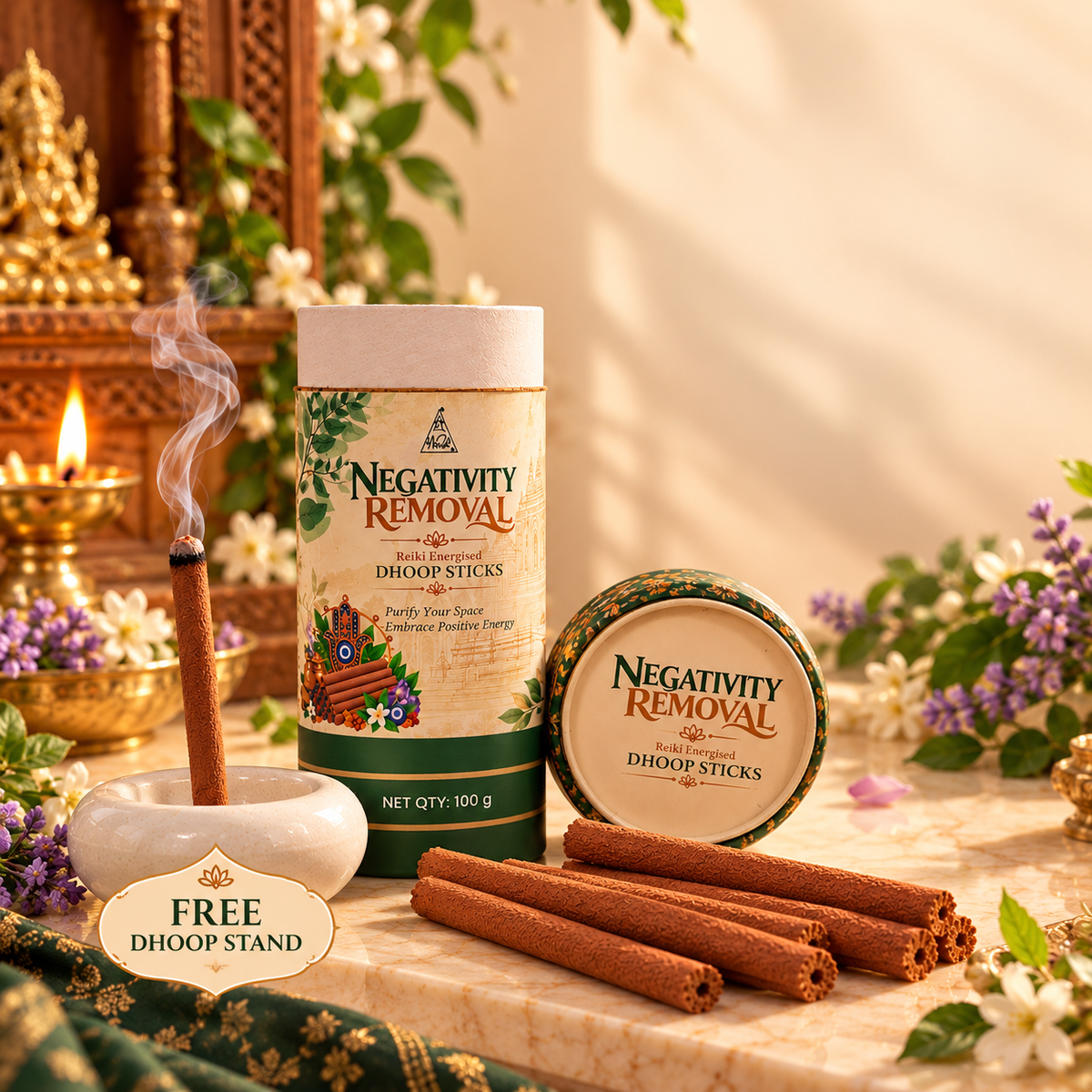 NEGATIVITY REMOVAL Reiki Energised Dhoop Sticks – 100 g