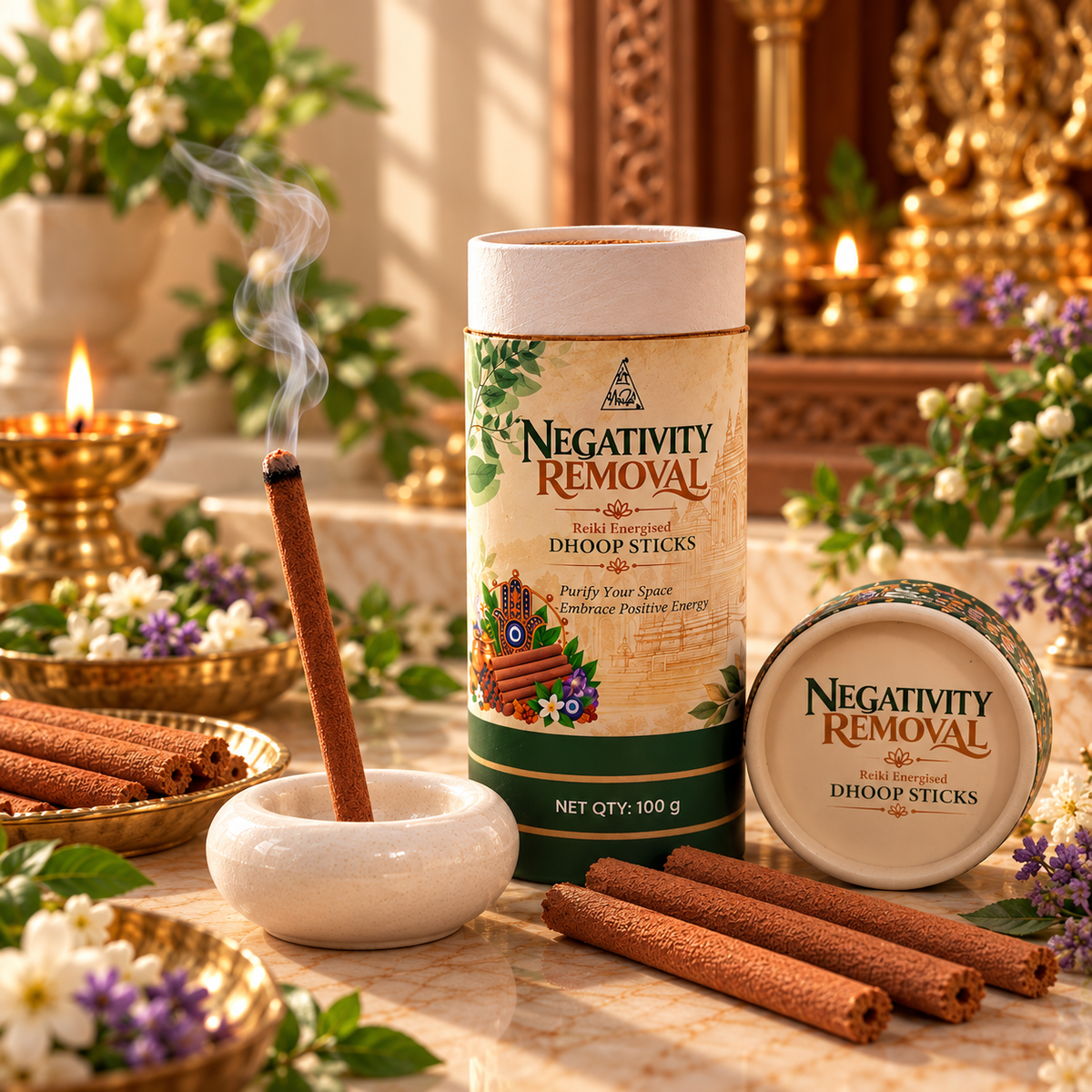 NEGATIVITY REMOVAL Reiki Energised Dhoop Sticks – 100 g