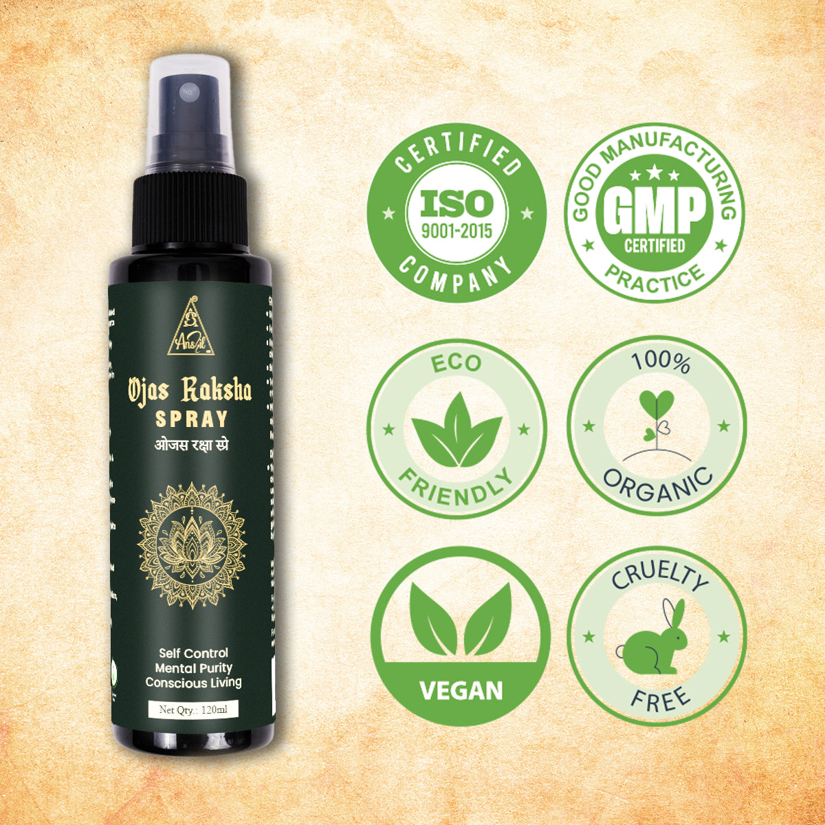 Ojas Raksha Spray | Reiki Energized | Aromatherapy (120ml)