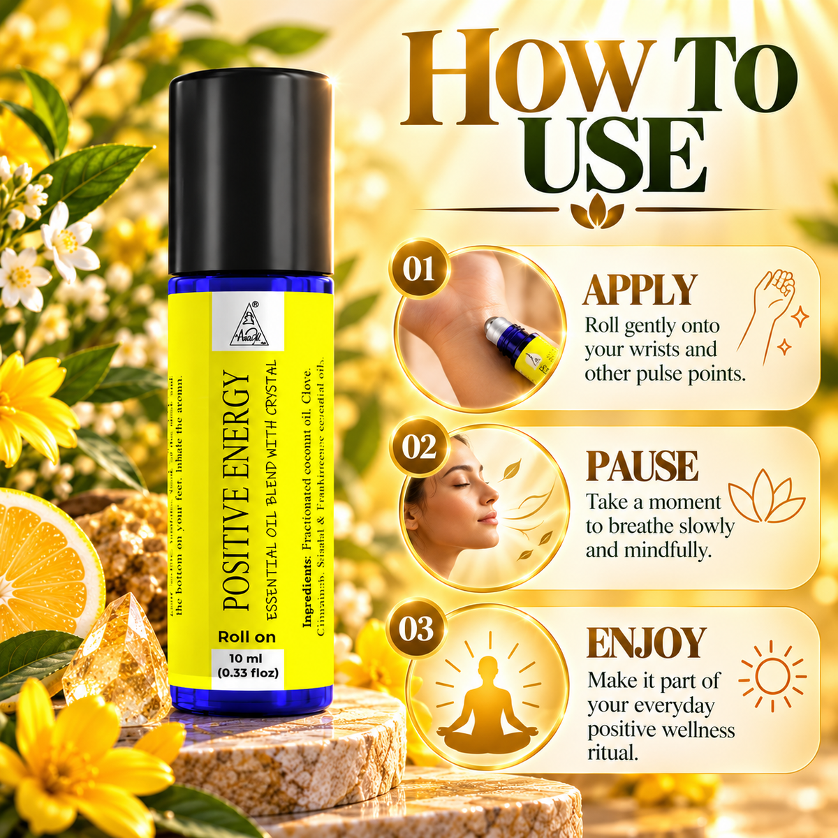 Positive energy Essential Oil Roll on (10ml)