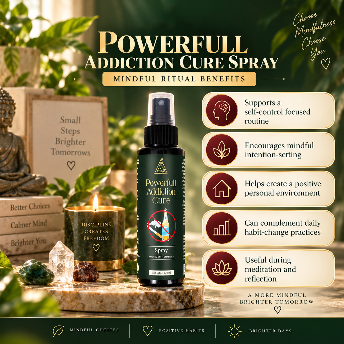 Powerful Addiction Cure Spray | Reiki Energized | Aromatherapy (120ml)