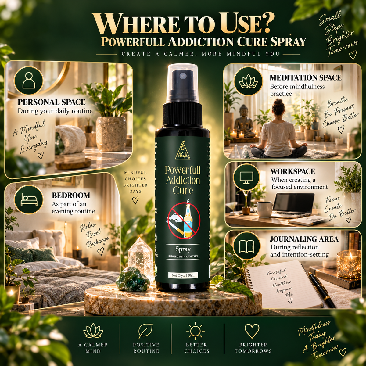 Powerful Addiction Cure Spray | Reiki Energized | Aromatherapy (120ml)