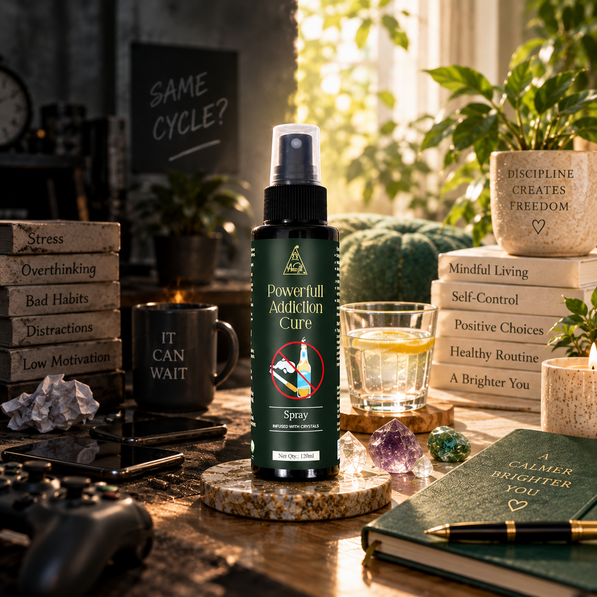 Powerful Addiction Cure Spray | Reiki Energized | Aromatherapy (120ml)