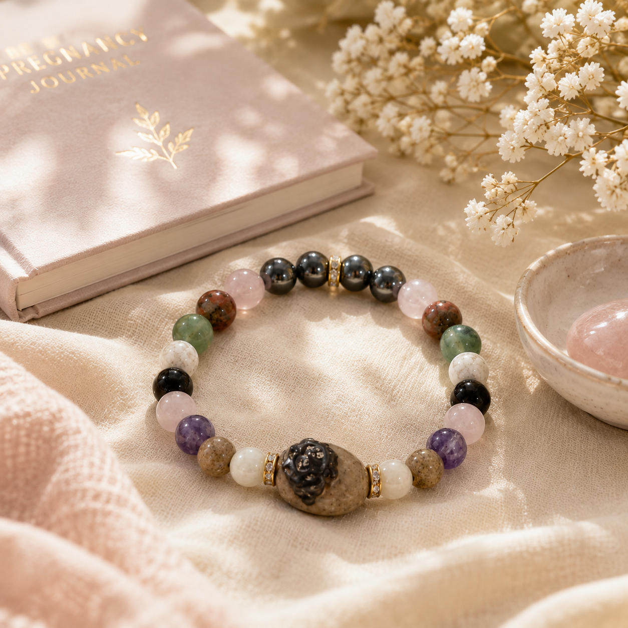 Pregnancy Crystal Bracelet | Crystal Wellness & Mindfulness Bracelet