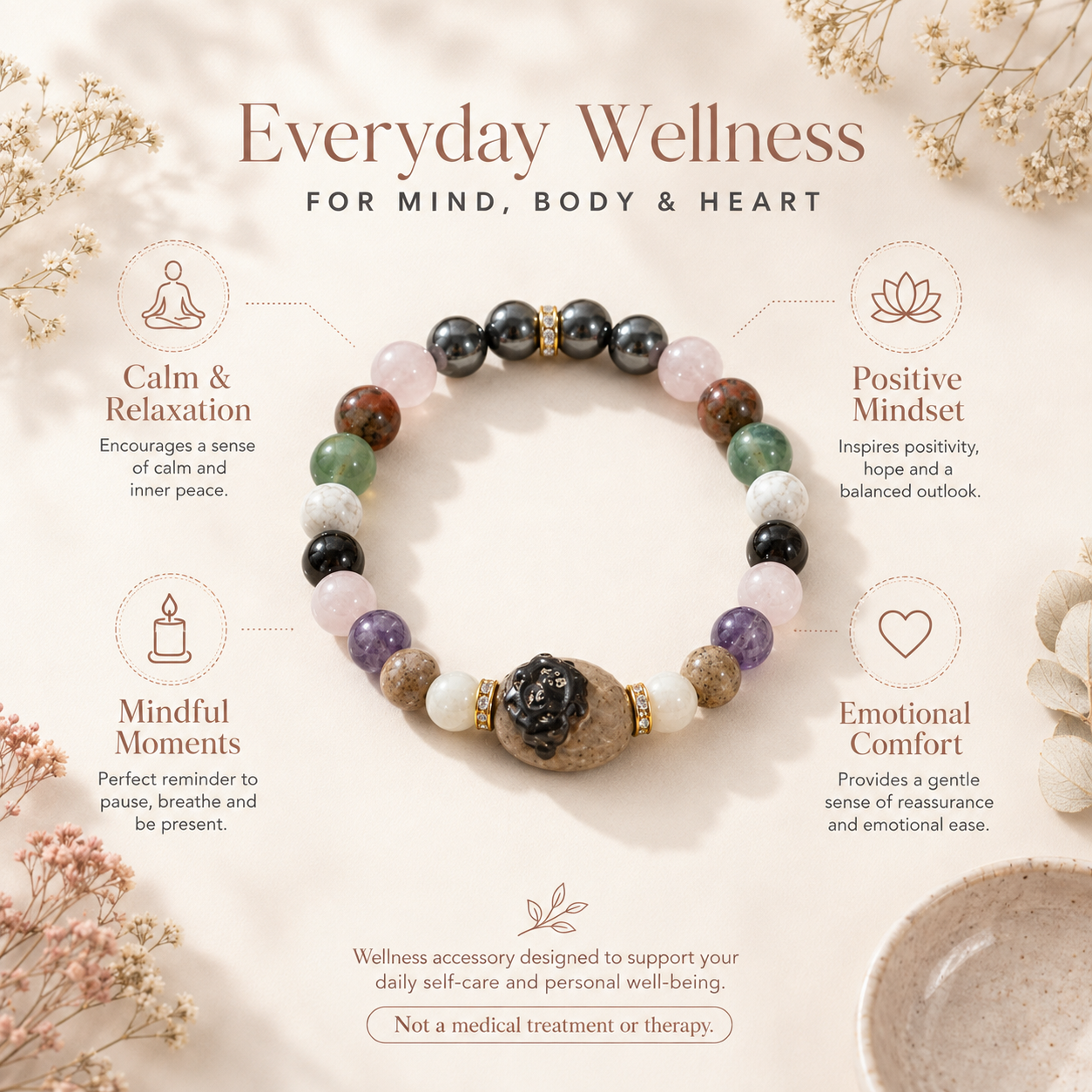 Pregnancy Crystal Bracelet | Crystal Wellness & Mindfulness Bracelet
