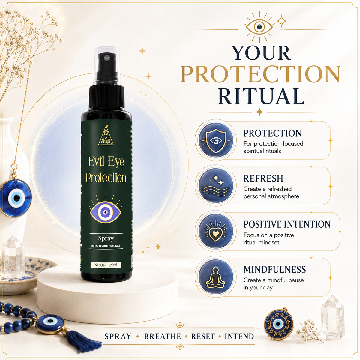 Evil Eye Protection spray | Reiki Energized | Aromatherapy (120ml)