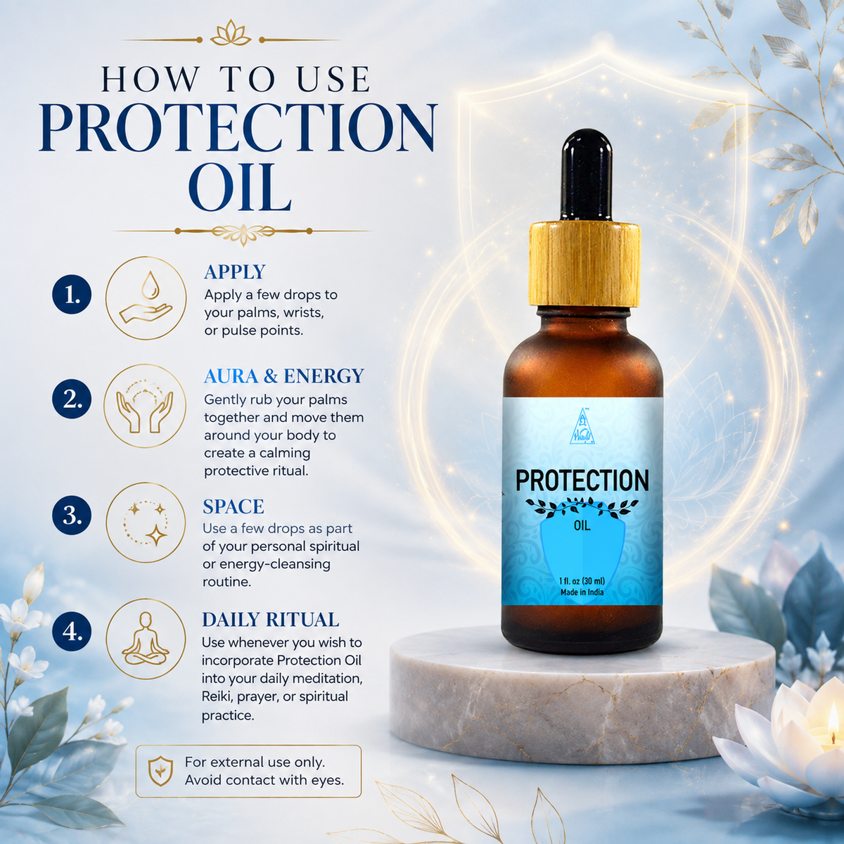 Protection oil | Reiki Energized | Aromatherapy | 30 ml