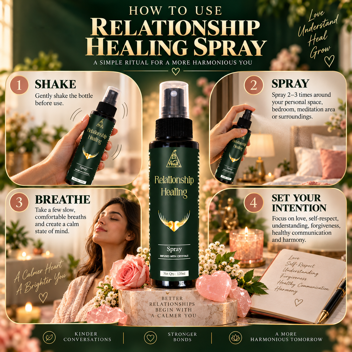 Relationship Healing spray | Reiki Energized | Aromatherapy (120ml)