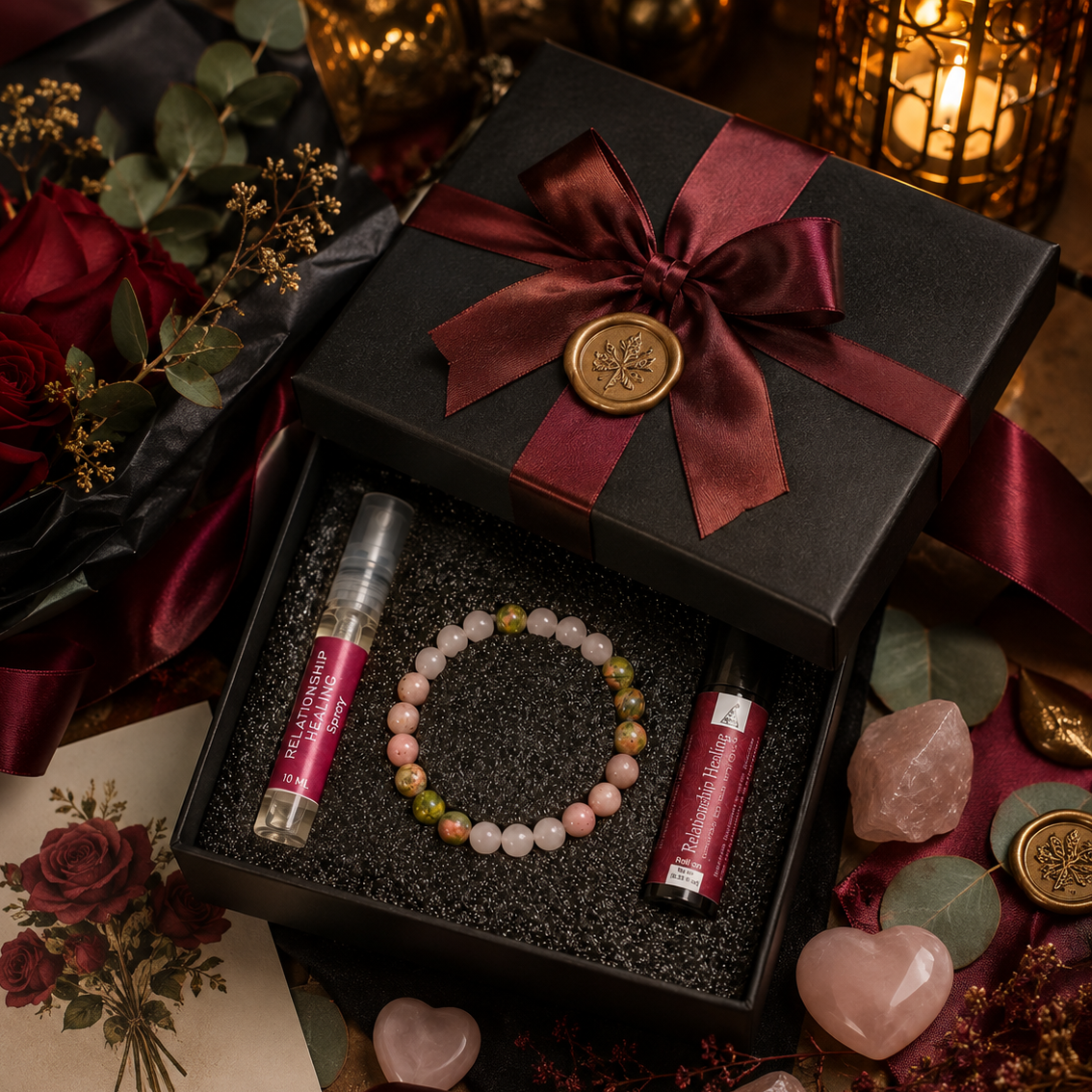 Relationship healing Kit | Bracelet, Essential Oil (Roll On) and Spray