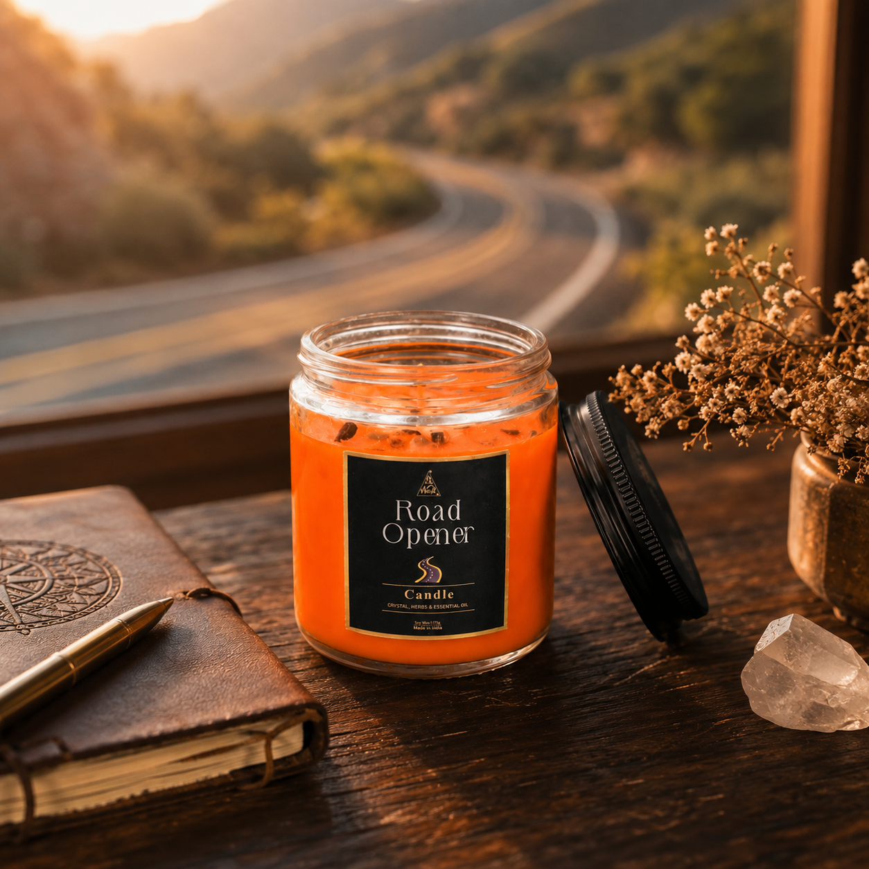 Road Opener candle | Reiki energized | Aromatherapy | 20-25 Hours