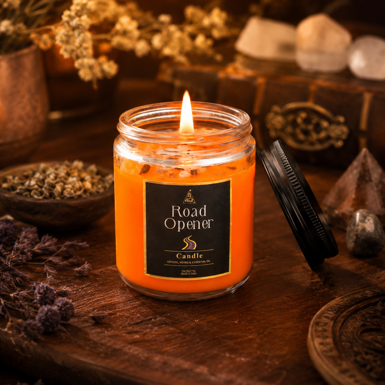 Road Opener candle | Reiki energized | Aromatherapy | 20-25 Hours
