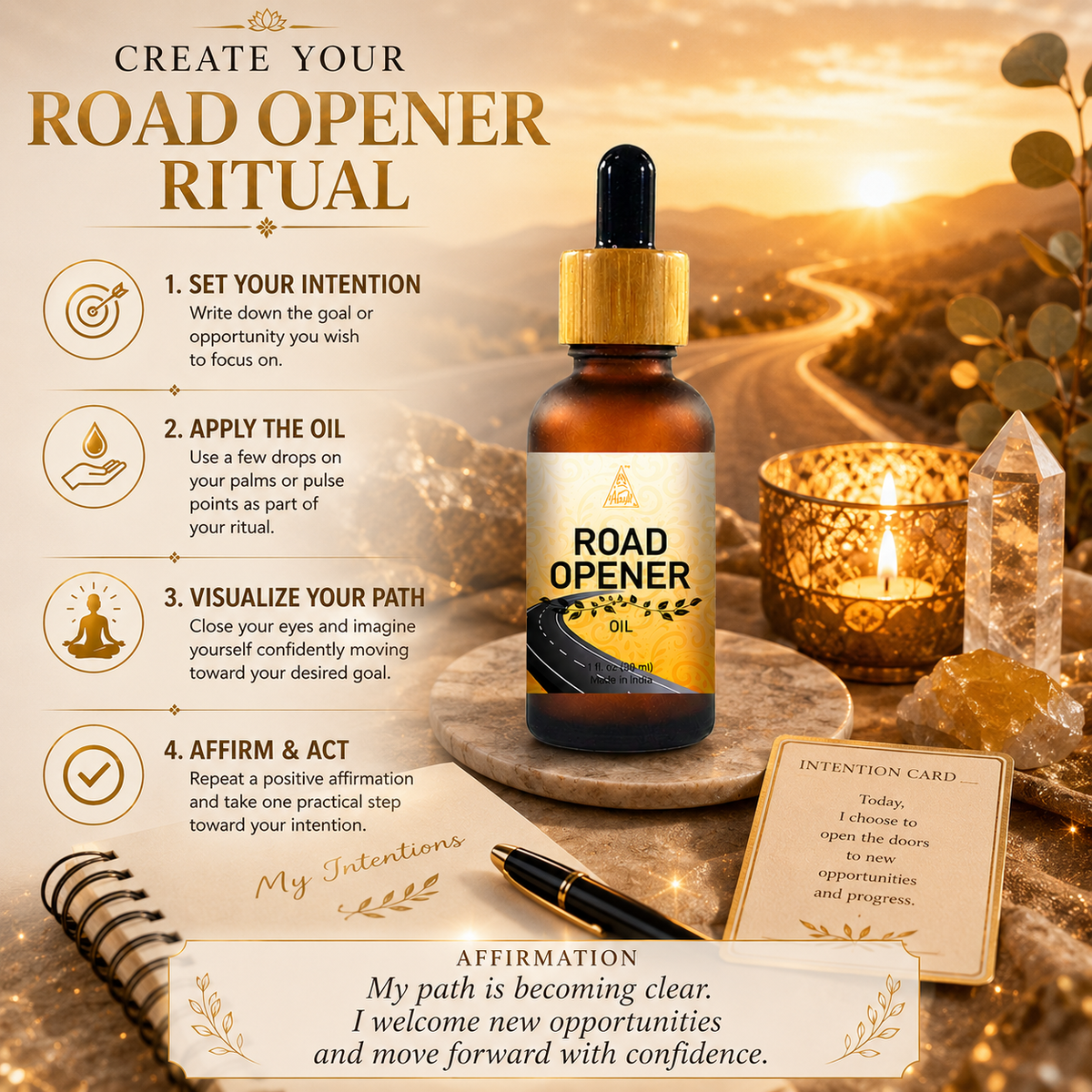Road opener oil | Reiki Energized | Aromatherapy | 30 ml