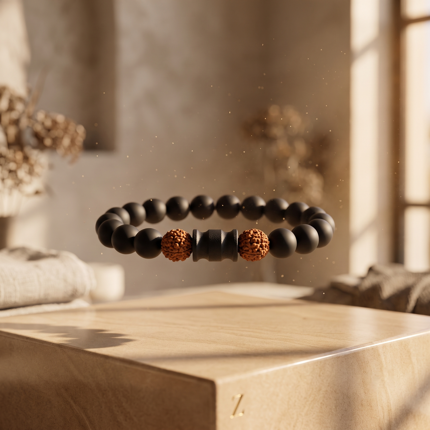Rudraksha Karungali Healing Bracelet With Damru
