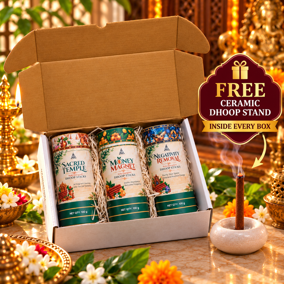 Divine energy dhoop combo- Pack of 3 Dhoop Box