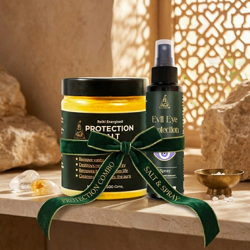 Double Protection Combo – Reiki Energised Salt & Evil Eye Spray (Pack of 2)