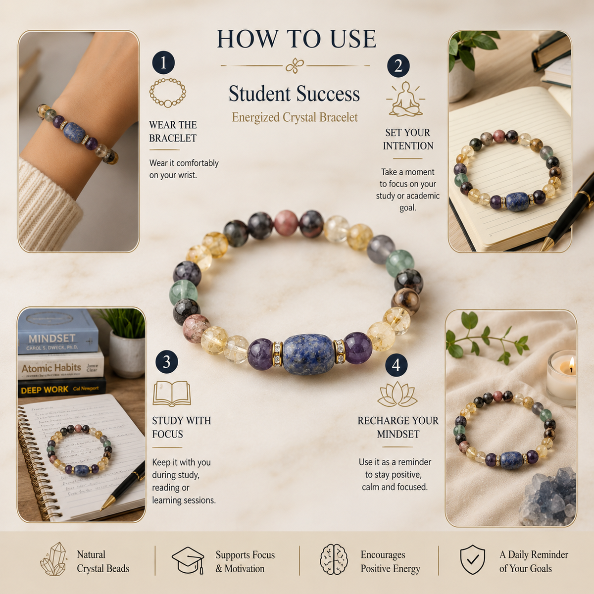 Student Success Energized Crystal Bracelet