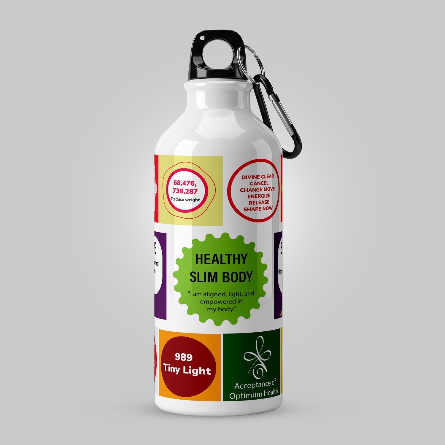 Weight Loss Energy Circle & Switchword Aluminum Water Bottle – 750ml