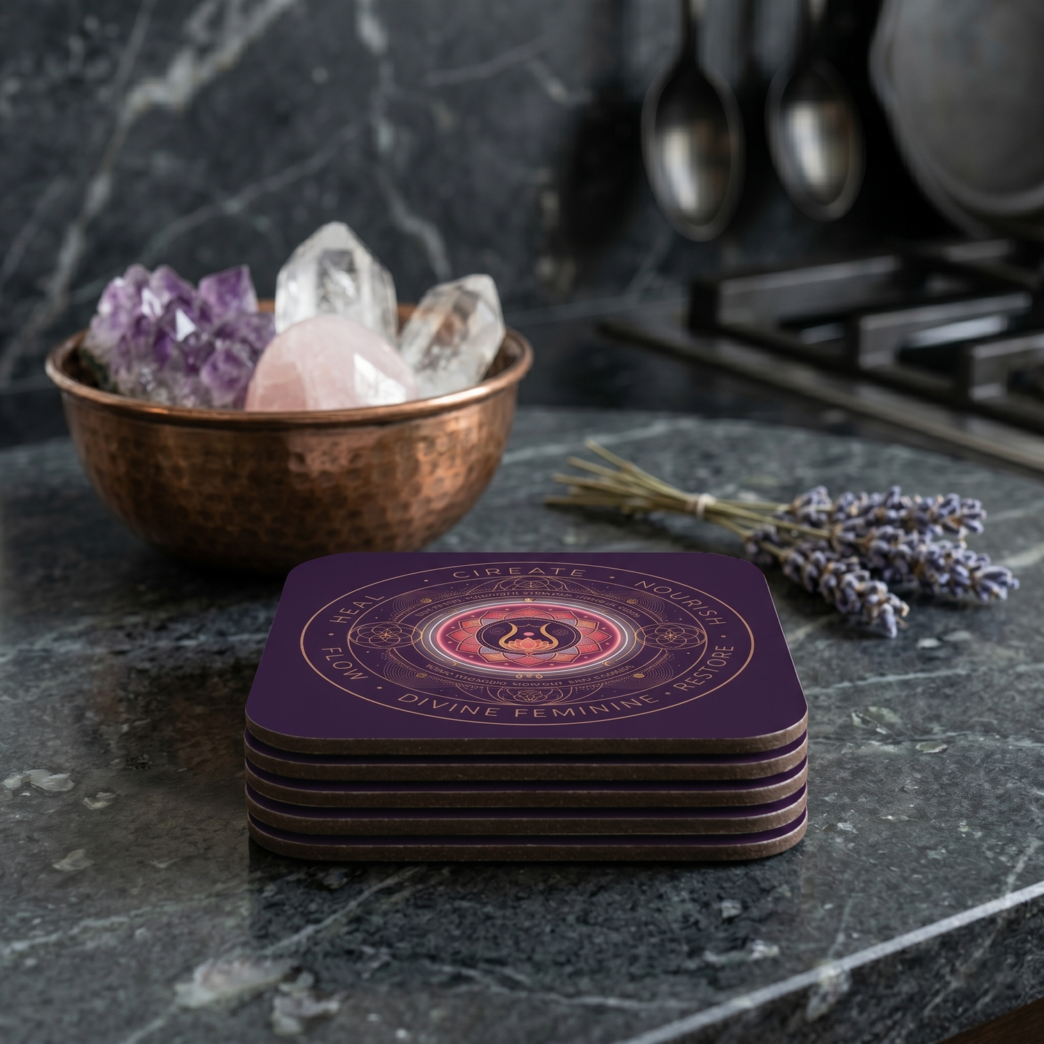 Womb Healing Energy Circle Coaster