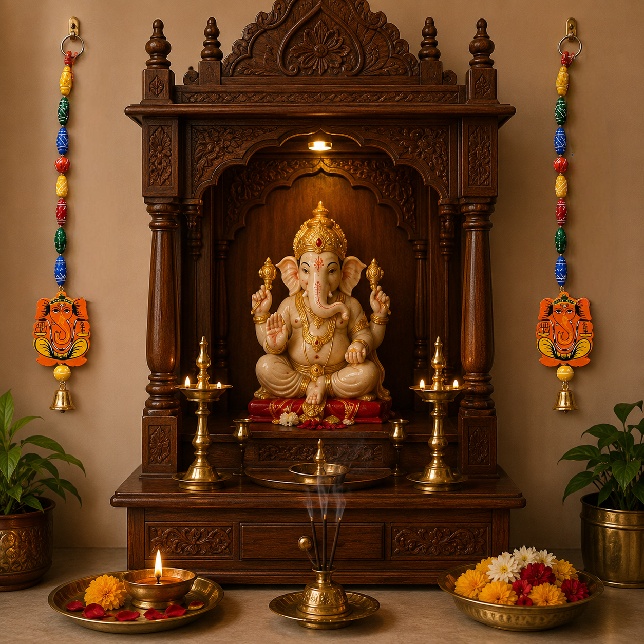 Lord Ganesha Wall Hanging Decor (2 Pack)