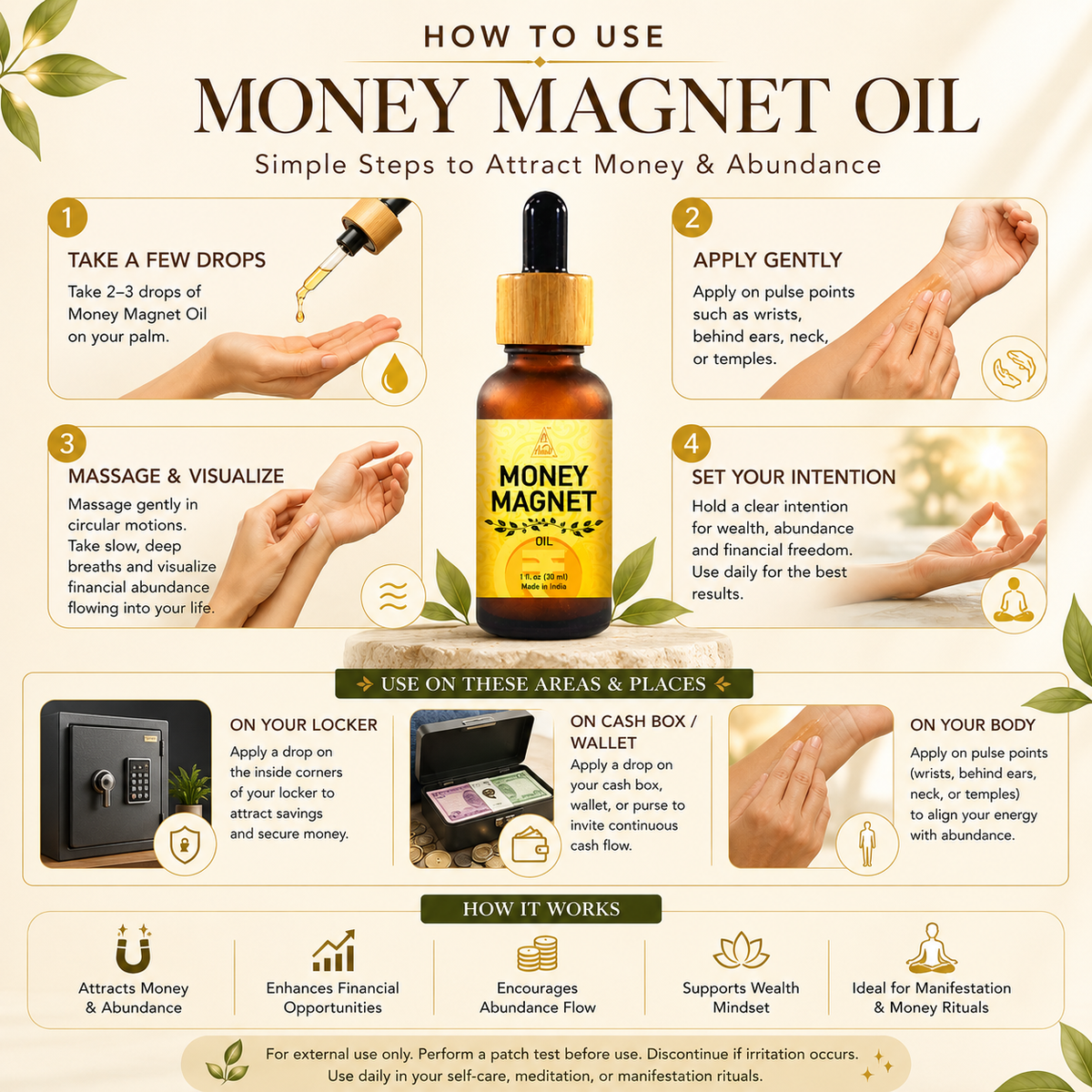 Money magnet oil | Reiki Energized | Aromatherapy | 30 ml