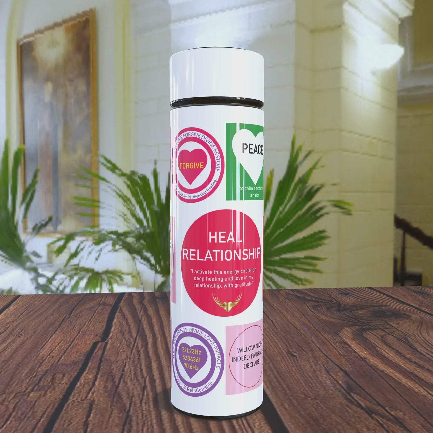 Relationship Healing Energy Circle & Switchword Water Bottle – 500ml