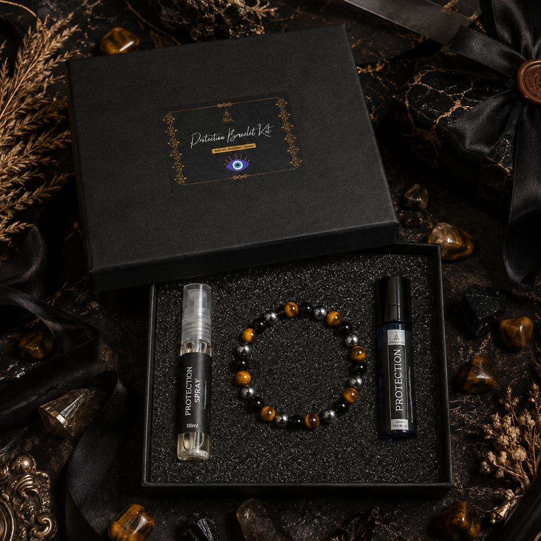 Protection Kit | Bracelet, Essential Oil (Roll On) and Spray