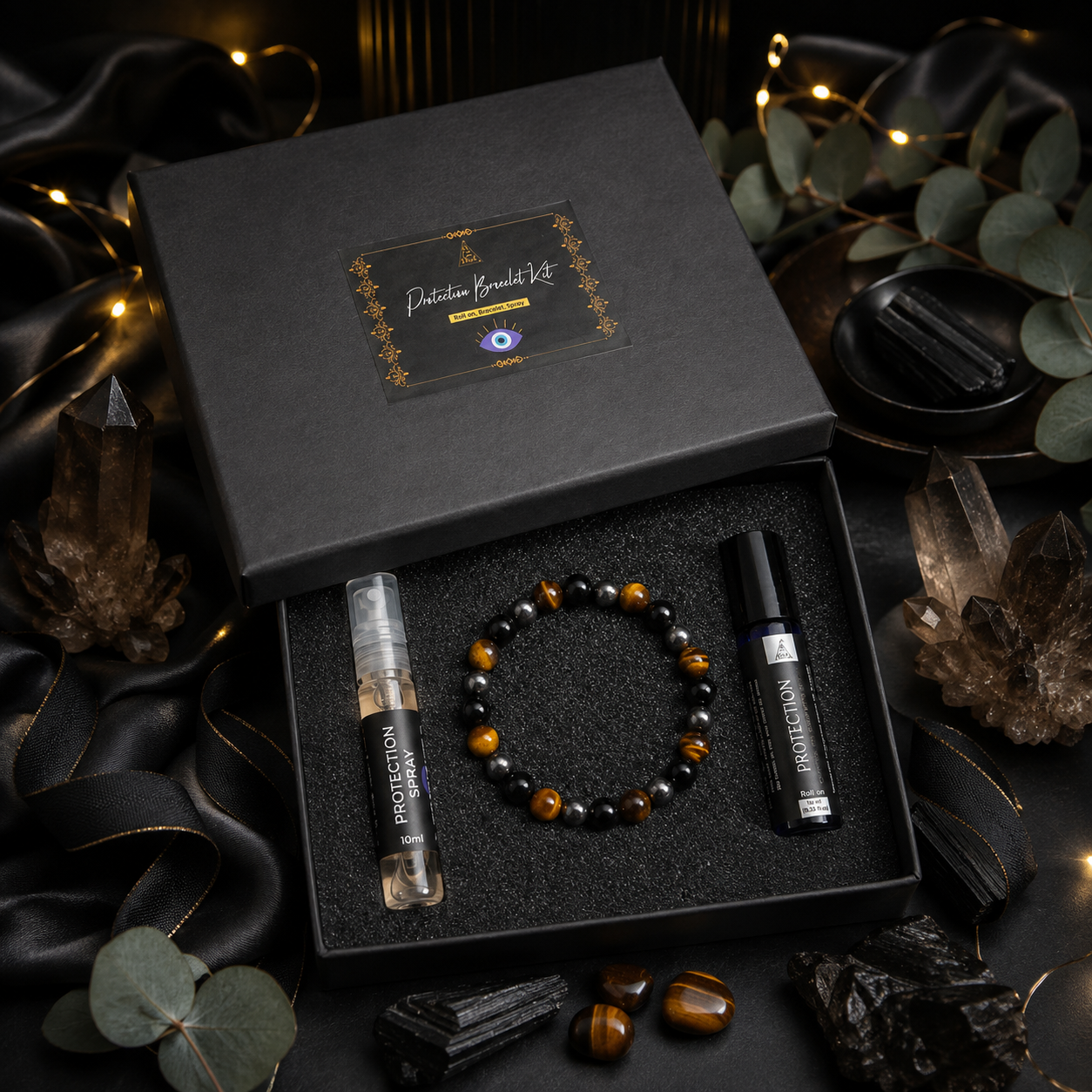 Protection Kit | Bracelet, Essential Oil (Roll On) and Spray