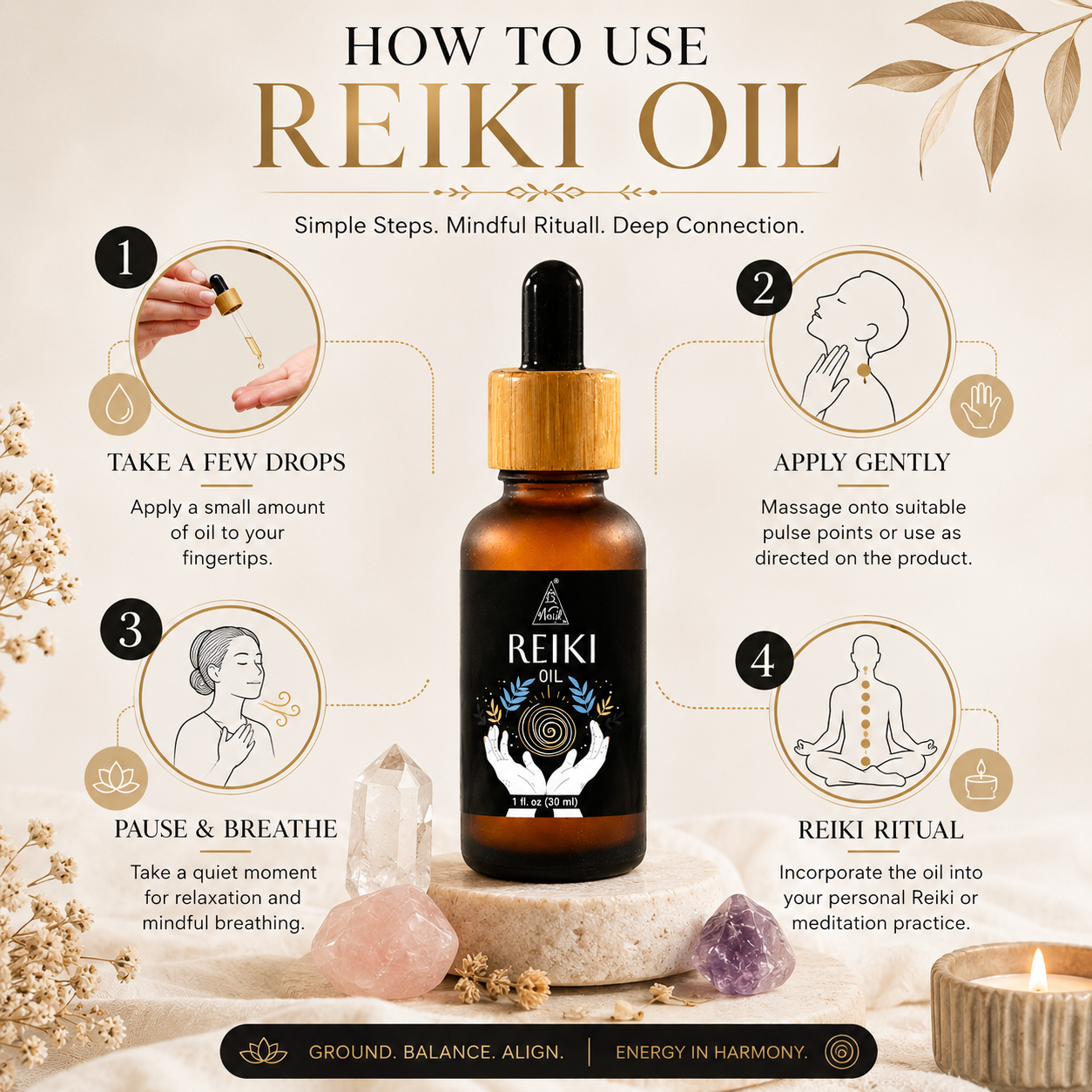Reiki oil | Reiki Energized | Aromatherapy | 30 ml