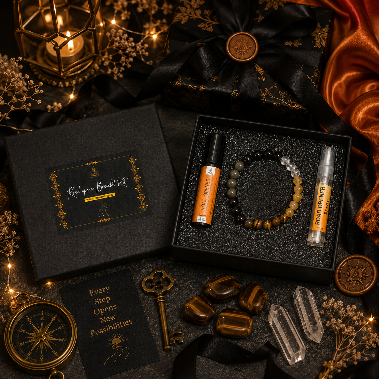 Road Opener Kit | Bracelet, Essential Oil (Roll On) and Spray