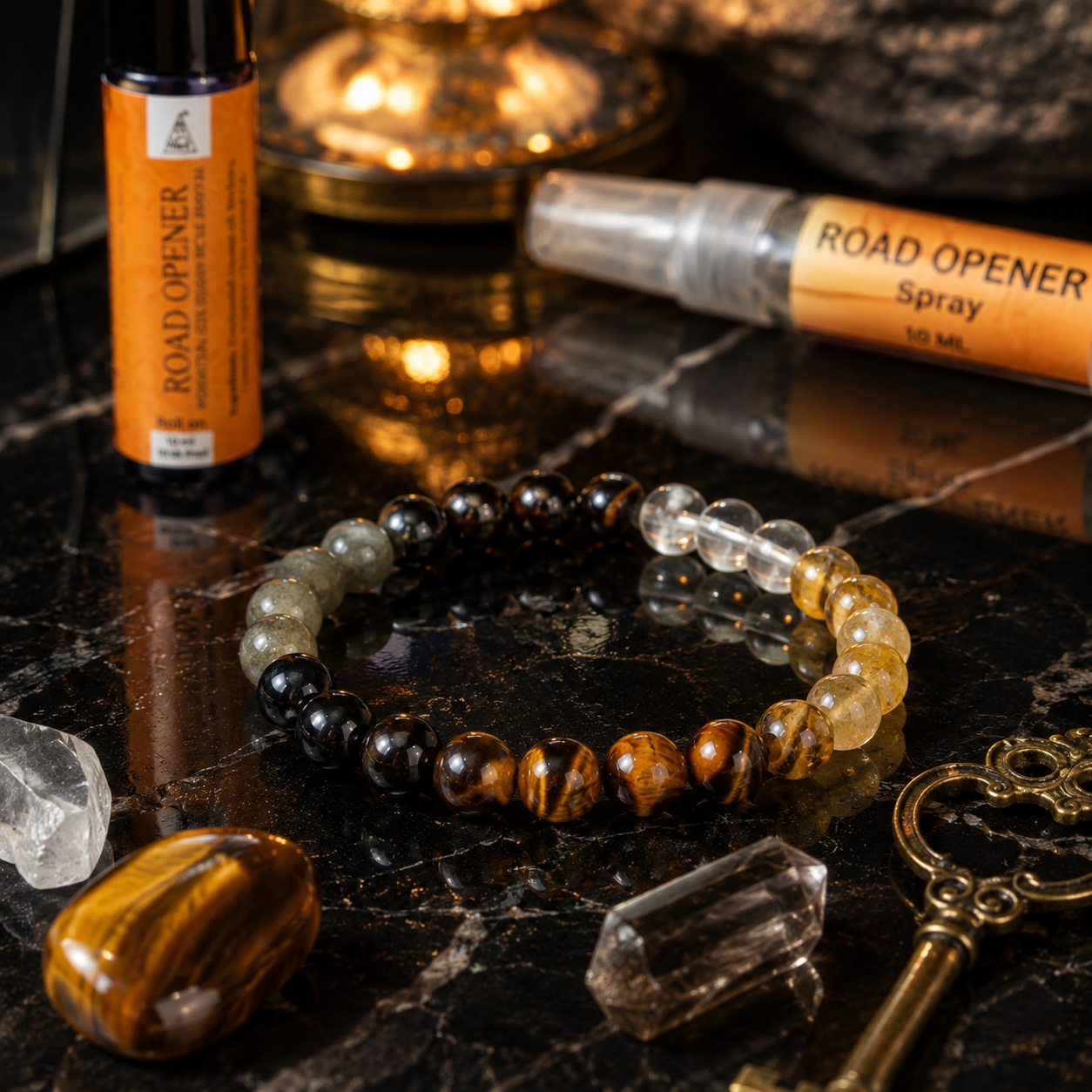 Road Opener Kit | Bracelet, Essential Oil (Roll On) and Spray