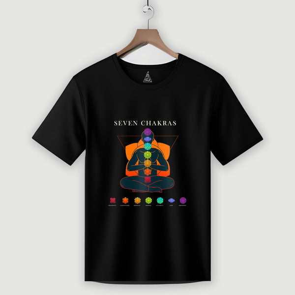7 Chakra Cotton Printed T-Shirt